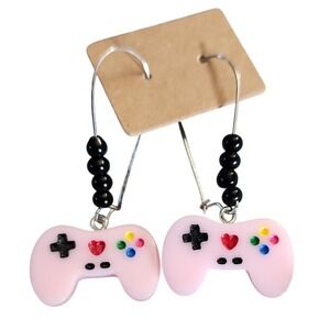 Pink Game Controller‎ Earrings